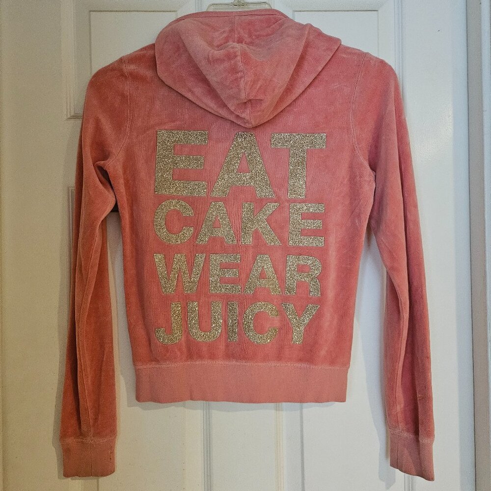 Vintage Juicy Couture EAT CAKE WEAR JUICY Zip Hoodie